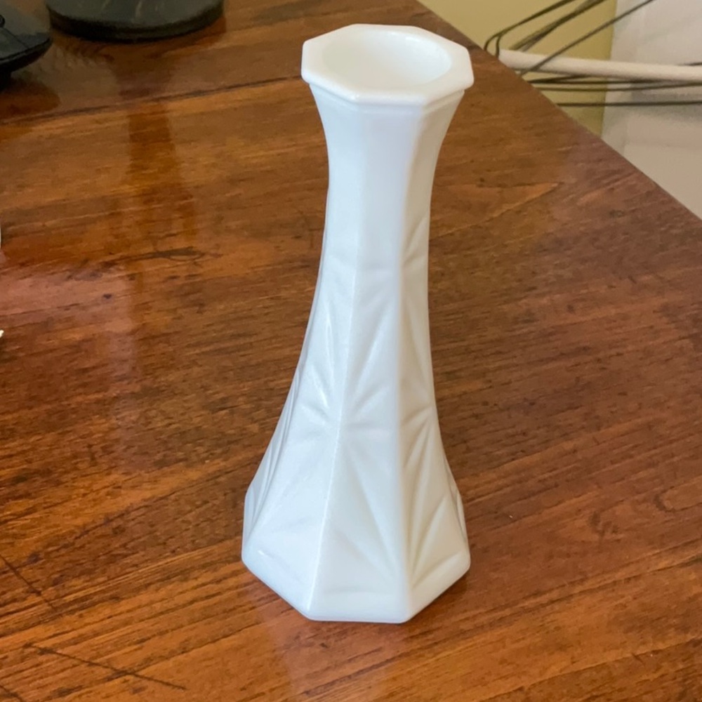 3 for $30 item - White Faceted Ceramic Accent Vase